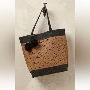Anthropologie Sindri Laser Cut Tote Bag By Echo NWOT